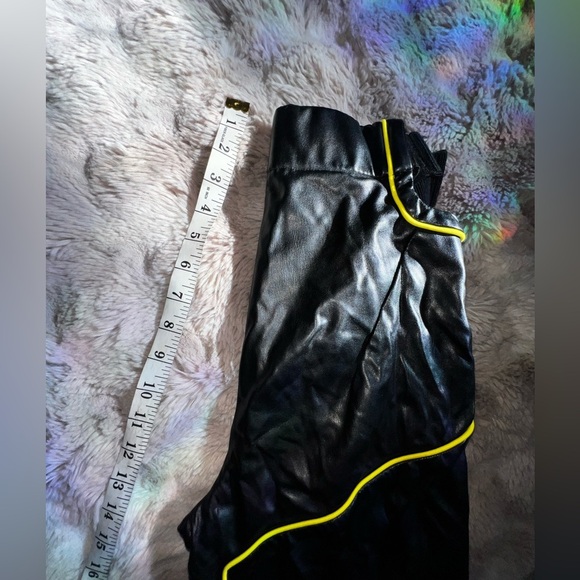 I.AM.GIA Nora Faux Leather Pant in Black and Yellow, Small - Picture 10 of 15